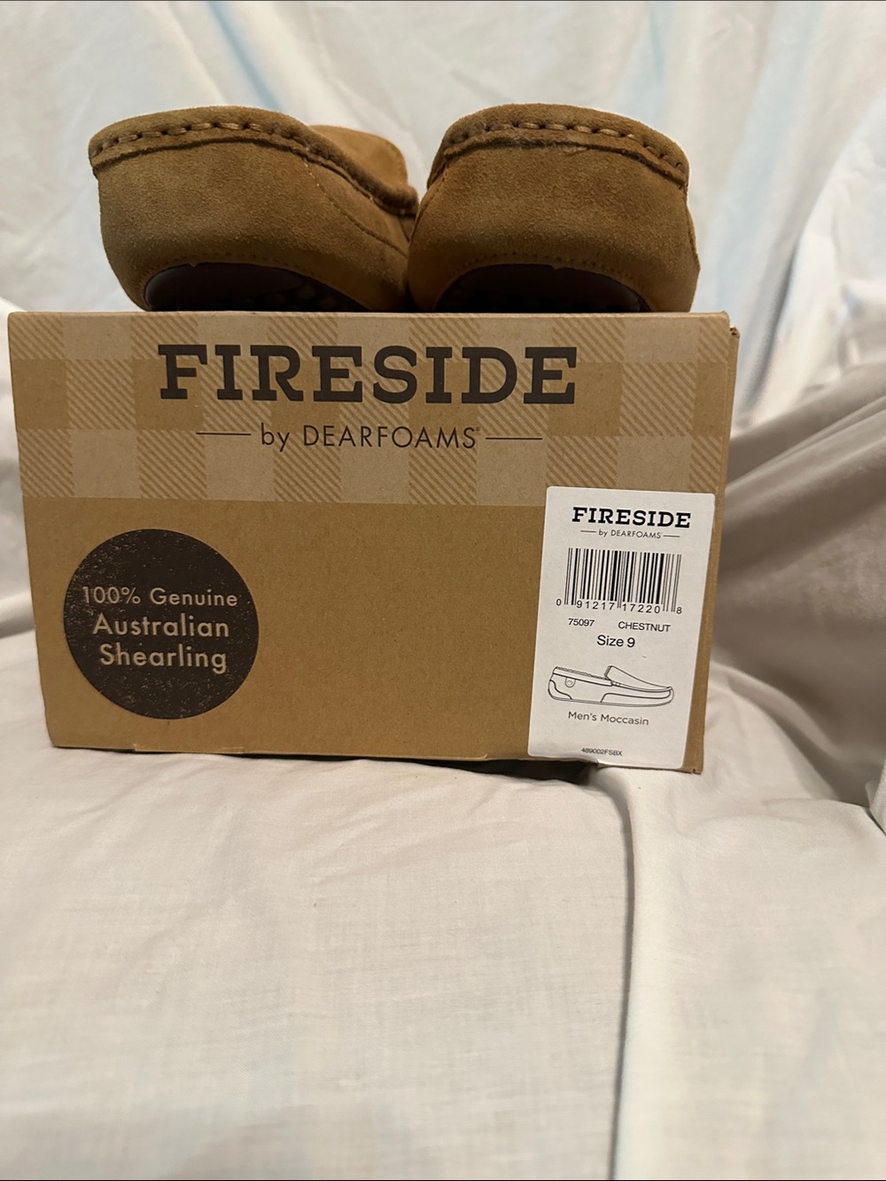 dearfoams Chestnut Suede Moccasin Slippers - Picture 2 of 3